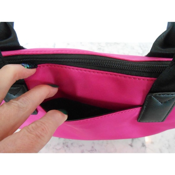 Michael Kors Sport Nylon Large Top Zip Tote Wild Berry/black - Picture 5 of 8